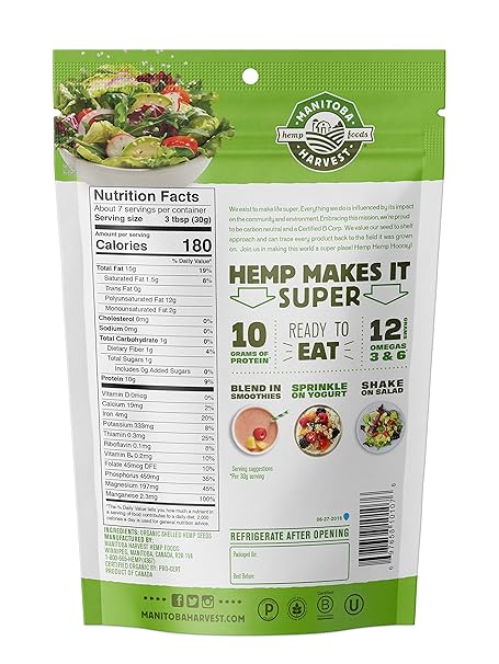 Organic Shelled Hemp Seed Hearts by Manitoba Harvest