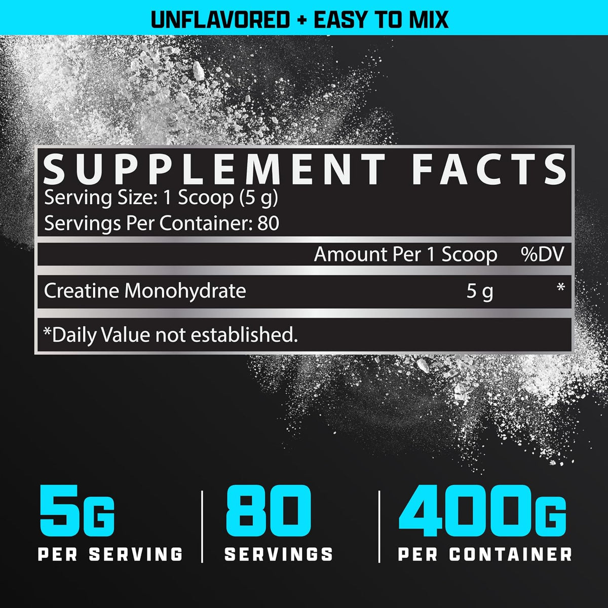 Creatine Monohydrate Unflavored 400g Powder by Nutrex