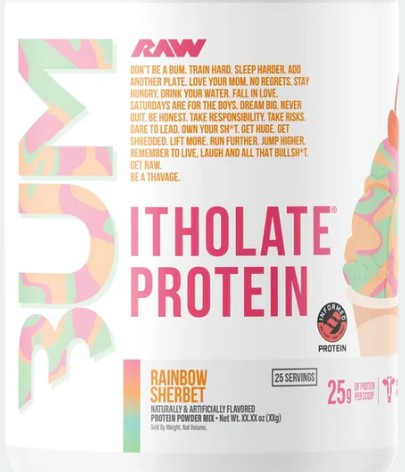 Itholate Whey Protein Rainbow Sherbet by Raw Nutrition