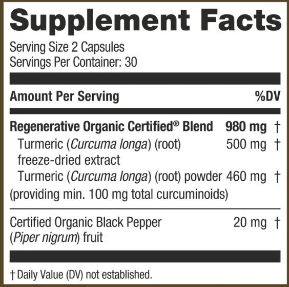 Regenerative Organic Turmeric Capsules by Kokora