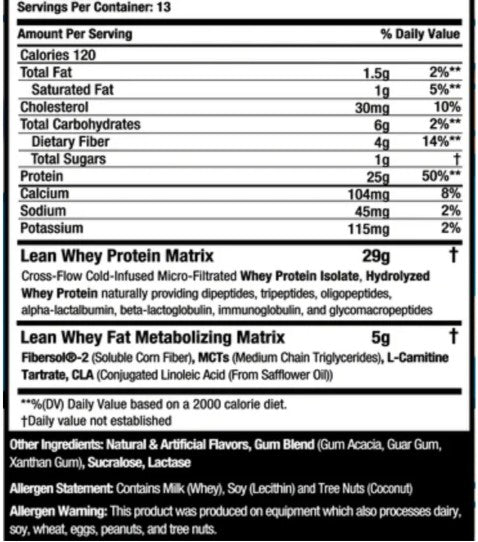 Lean Whey 1lb Black Forest Cake MuscleSport
