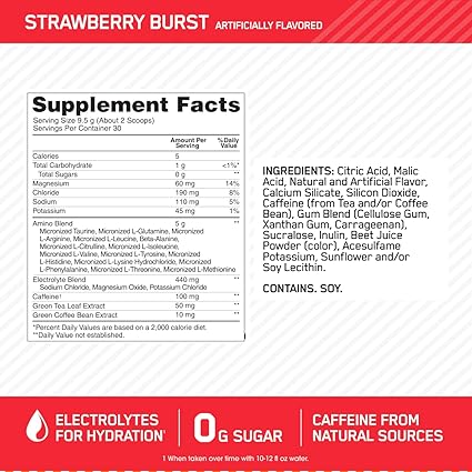 Amino Energy Hydration Strawberry Burst by Optimum Nutrition
