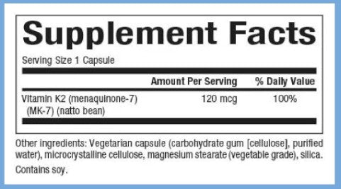 Vitamin K2 120mcg Capsules by Natural Factors