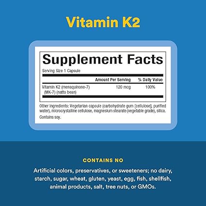 Vitamin K2 120mcg Capsules by Natural Factors