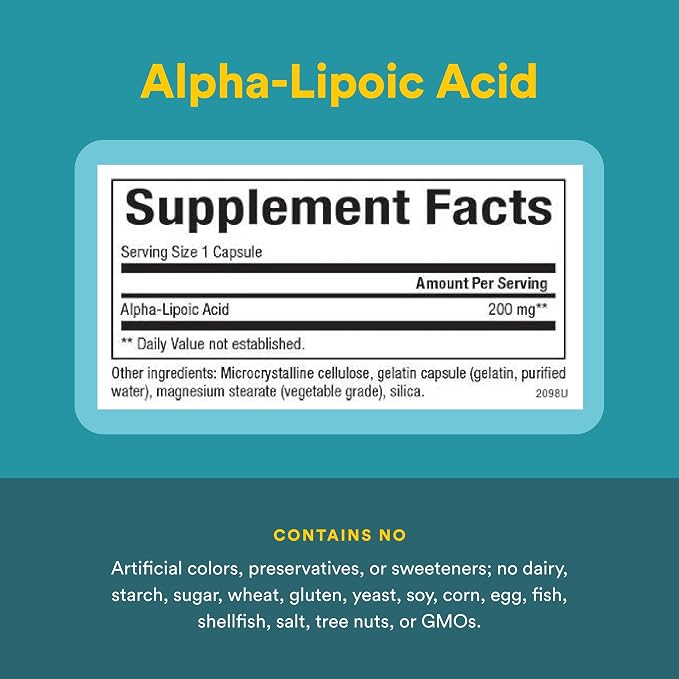 Alpha Lipoic Acid 200mg Capsules by Natural Factors