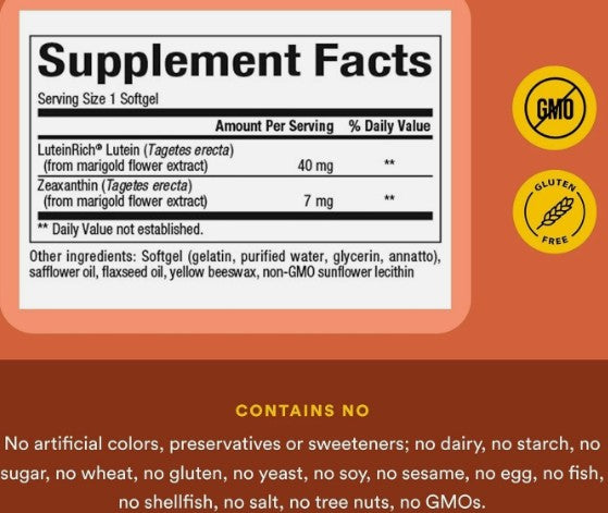 Lutein with Zeaxanthin Softgels by Natural Factors