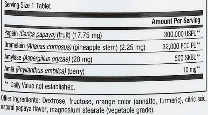 Papaya Enzymes Chewabe Tablets by Natural Factors