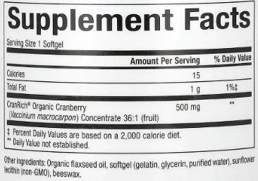 Super Strength Organic Cranberry Concentrate Softgels by Natural Factors