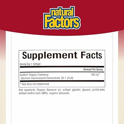 Super Strength Organic Cranberry Concentrate Softgels by Natural Factors