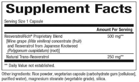 Super Strength Resveratrol Concentrate Capsules by Natural Factors