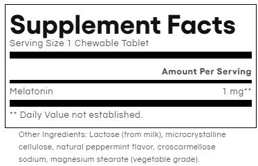 Melatonin 1mg Chewable Tablets by Natural Factors