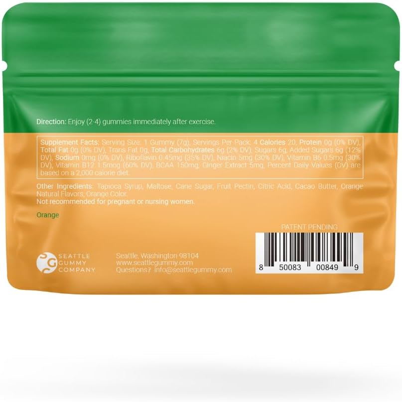 Recover Post Workout Gummies Orange Ginger by Seattle Gummy Company