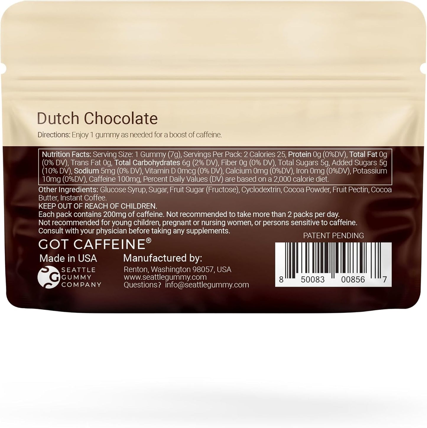 Mocca Shots Dutch Chocolate Gummies by Seattle Gummy Company