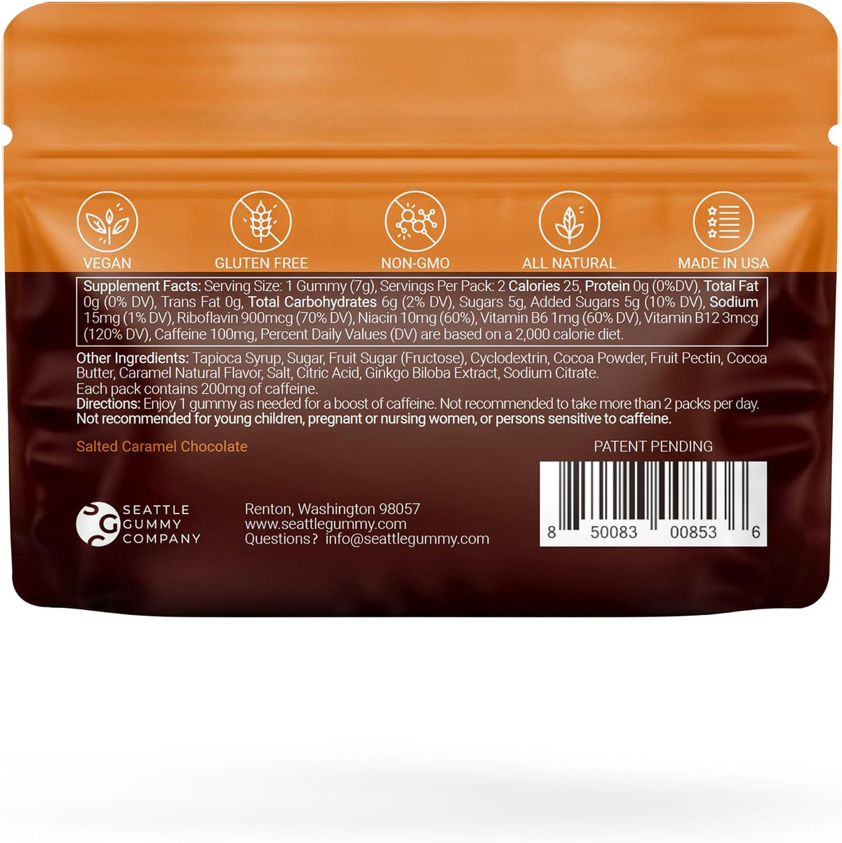 Mocca Shots Gummies Salted Caramel Chocolate by Seattle Gummy Company