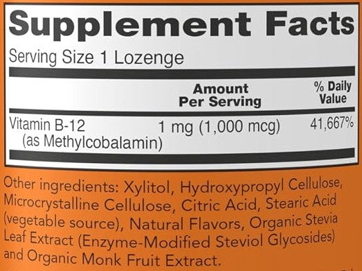 Methyl B12 1000mcg Lozenges by Now Foods