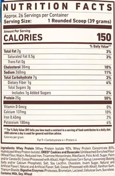 Whey Protein Oreo by Ghost