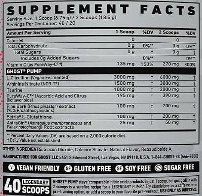 Pump Nitric Oxide Powder Natty by Ghost