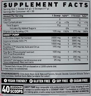 Pump Nitric Oxide Powder Peach by Ghost