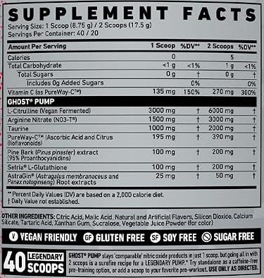 Pump Nitric Oxide Powder Warheads Sour Watermelon by Ghost