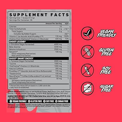 Legend PreWorkout Blue Raspberry by Ghost