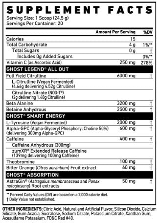 Legend All Out V2 PreWorkout Cherry Limeade by Ghost