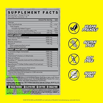 Legend PreWorkout Sour Patch Redberry by Ghost