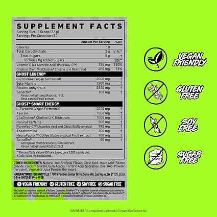 Legend PreWorkout Warhead Watermelon by Ghost
