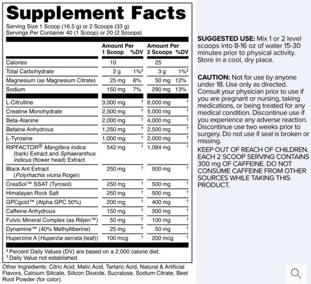 Black Ant PreWorkout Tropical Punch by Das Labs