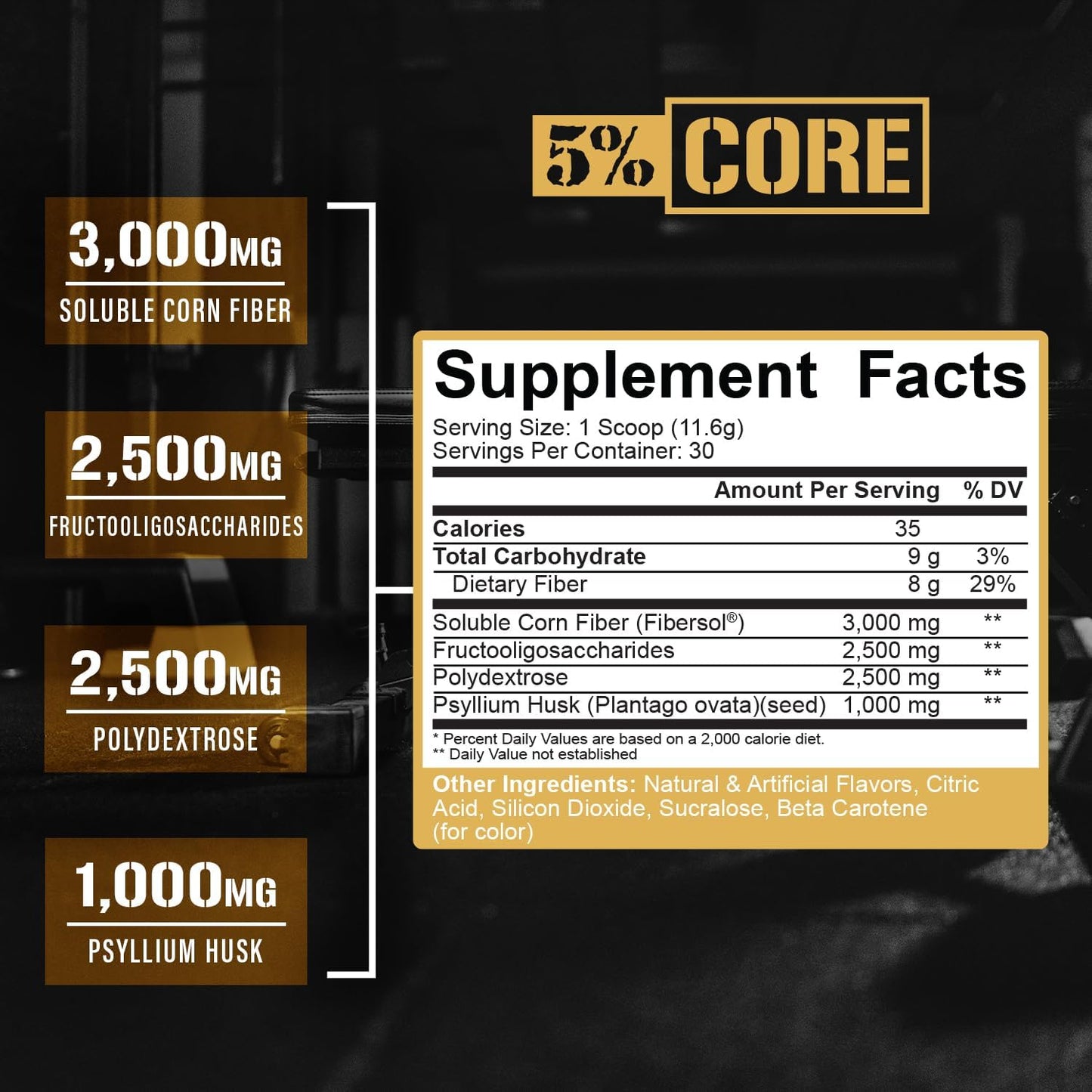 Core Fiber Citrus Mango Powder by 5% Nutrition