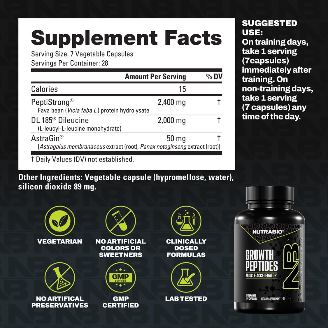 Growth Peptides Capsules by NutraBio