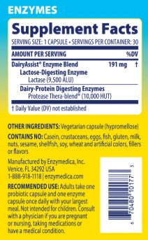 Probiotics Plus Enzymes For Dairy Control by Enzymedica