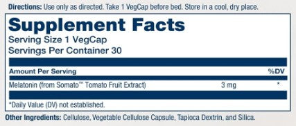 Plant Melatonin 3mg Capsules by Solaray