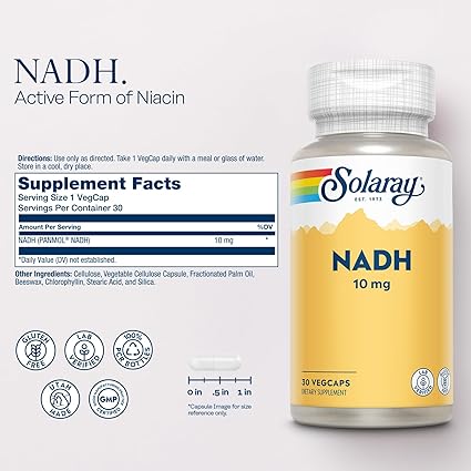 NADH 10mg Capsules by Solaray