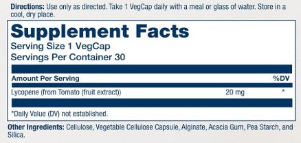 Lycopene 20mg Capsules by Solaray