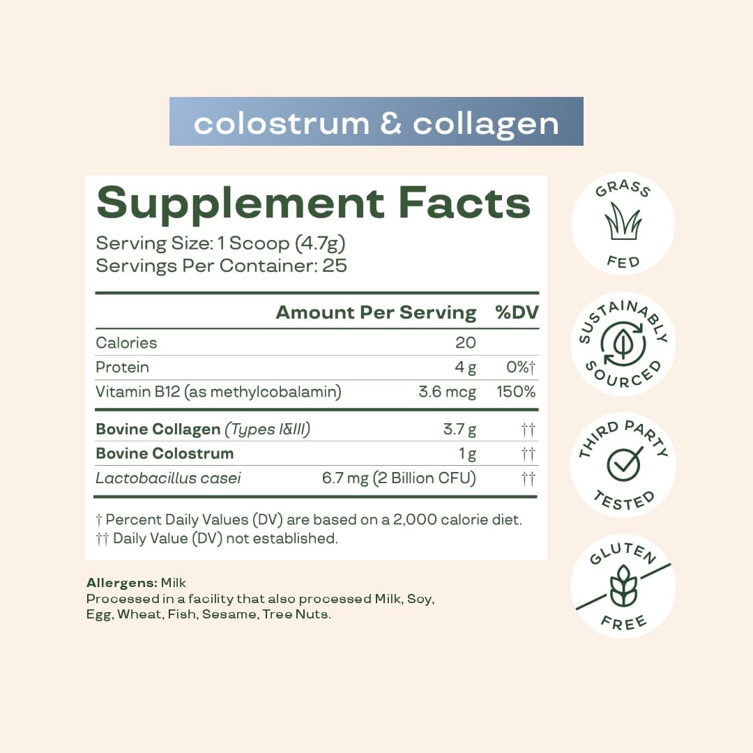 Colostrum & Collagen Unflavored Powder by Bloom Nutrition