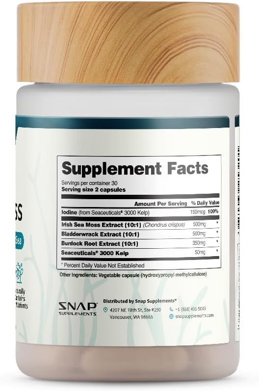 Irish Sea Moss Capsules by Snap Supplements
