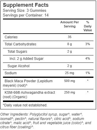 Maca Root + Ashwagandha Gummies by Irwin Naturals