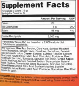 Creatine Candy Variety Pack Fizzy Chewable Tablets by Das Labs