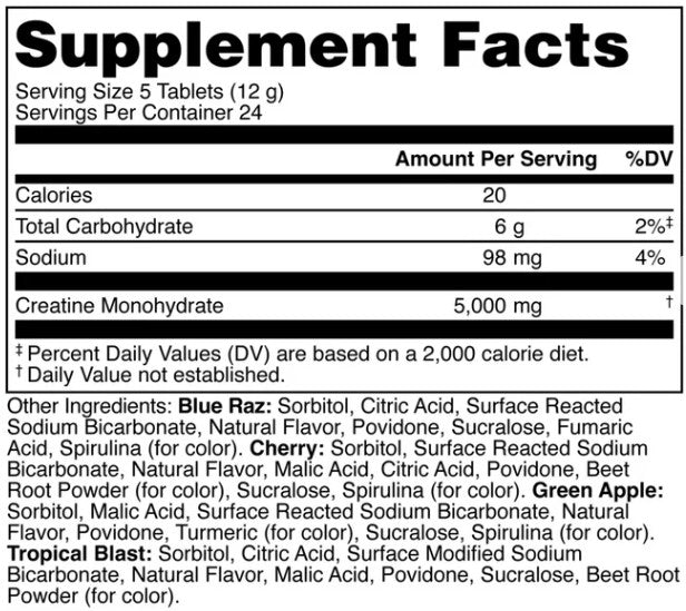 Creatine Candy Variety Pack Fizzy Chewable Tablets by Das Labs