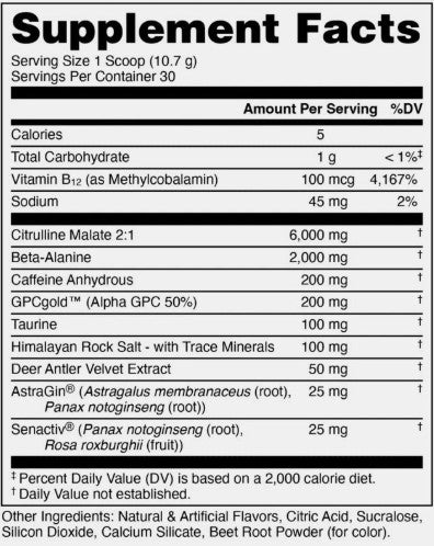 Bucked Up PreWorkout Raspberry Candy Cane Special Edition by Das Labs