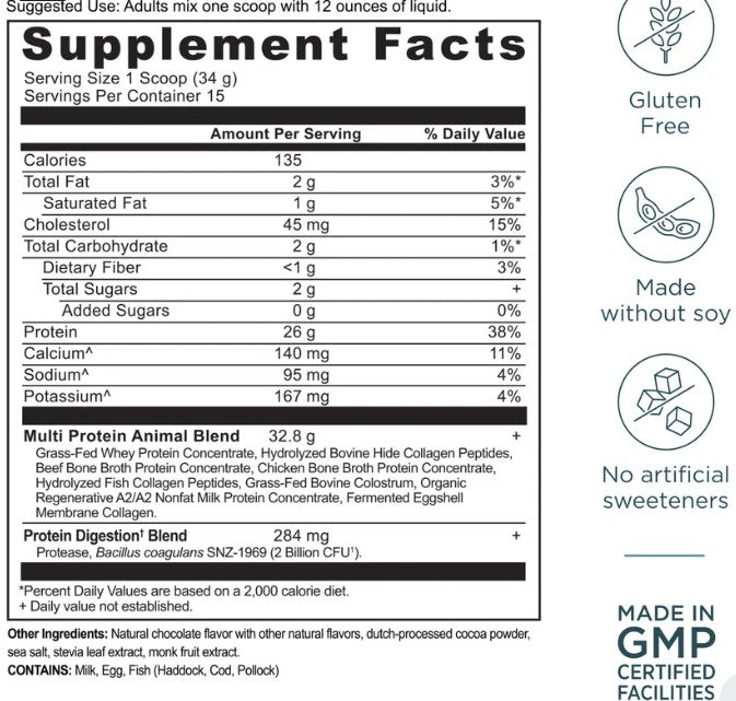 Multi Protein Animal Based Milk Chocolate by Ancient Nutrition
