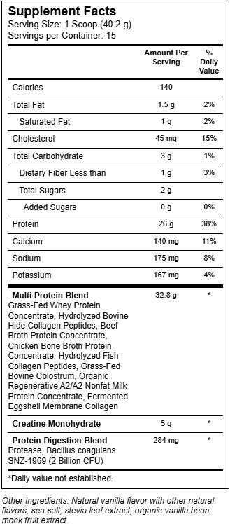 Multi Protein Animal Based + Creatine Vanilla Bean by Ancient Nutrition