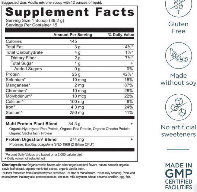 Multi Protein Plant Based Vanilla by Ancient Nutrition