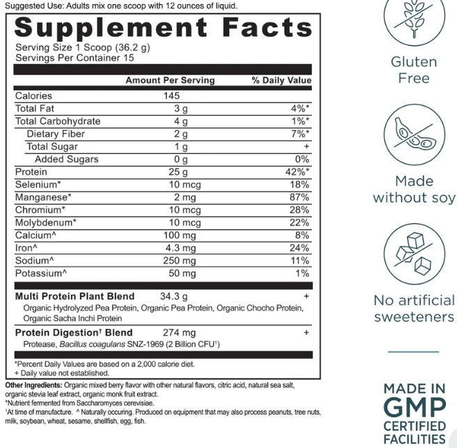 Multi Protein Plant Based Mixed Berry by Ancient Nutrition