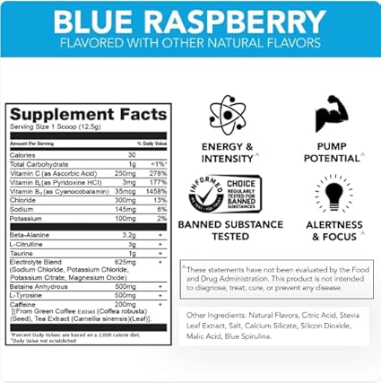 Powder Burn Clean Blue Raspberry by Rival Nutrition