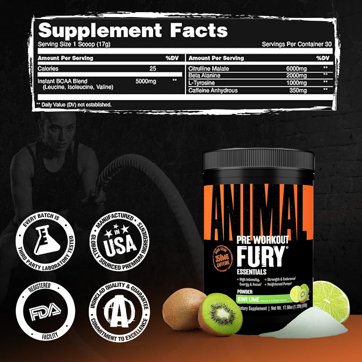 Animal Fury PreWorkout Kiwi Lime by Universal