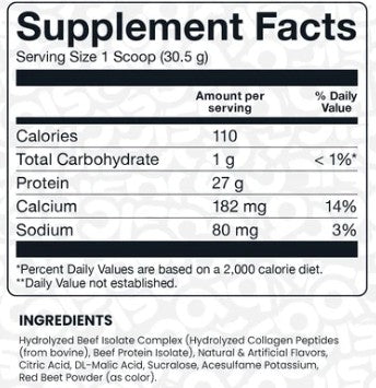 Beef Isolate Clear Protein Strawberry Breeze by Basic Supplements