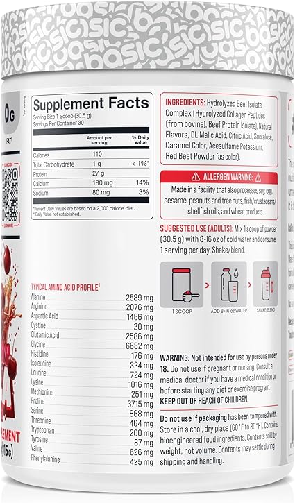 Beef Isolate Clear Protein Cherry Cola by Basic Supplements