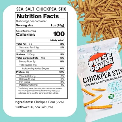 Chickpea Stix Sea Salt by Pulse Power