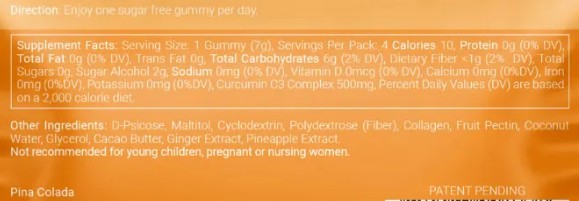 Golden Glow Turmeric & Ginger Pina Colada Sugar Free Gummies by Seattle Gummy Co